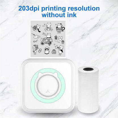 Mini Photo Printer Portable 203DPI Bluetooth-compatible Thermal Printing Machine for iOS Android