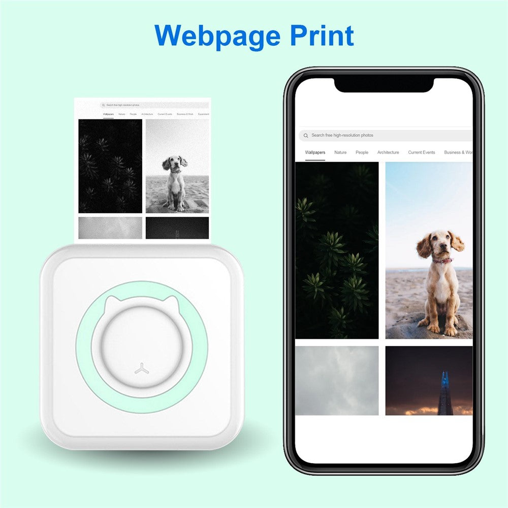 Mini Photo Printer Portable 203DPI Bluetooth-compatible Thermal Printing Machine for iOS Android