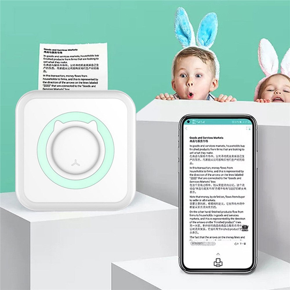 Mini Photo Printer Portable 203DPI Bluetooth-compatible Thermal Printing Machine for iOS Android