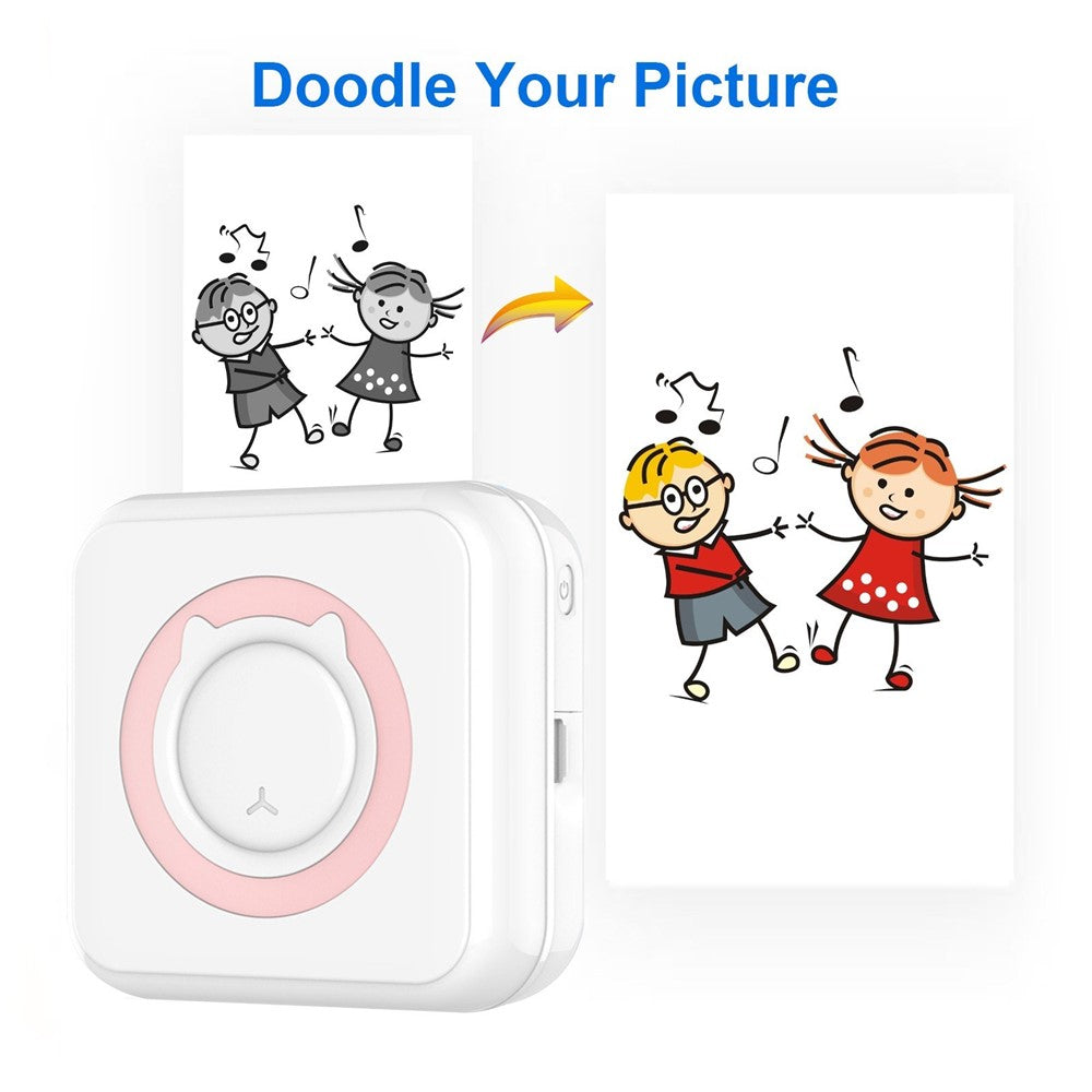 Mini Photo Printer Portable 203DPI Bluetooth-compatible Thermal Printing Machine for iOS Android