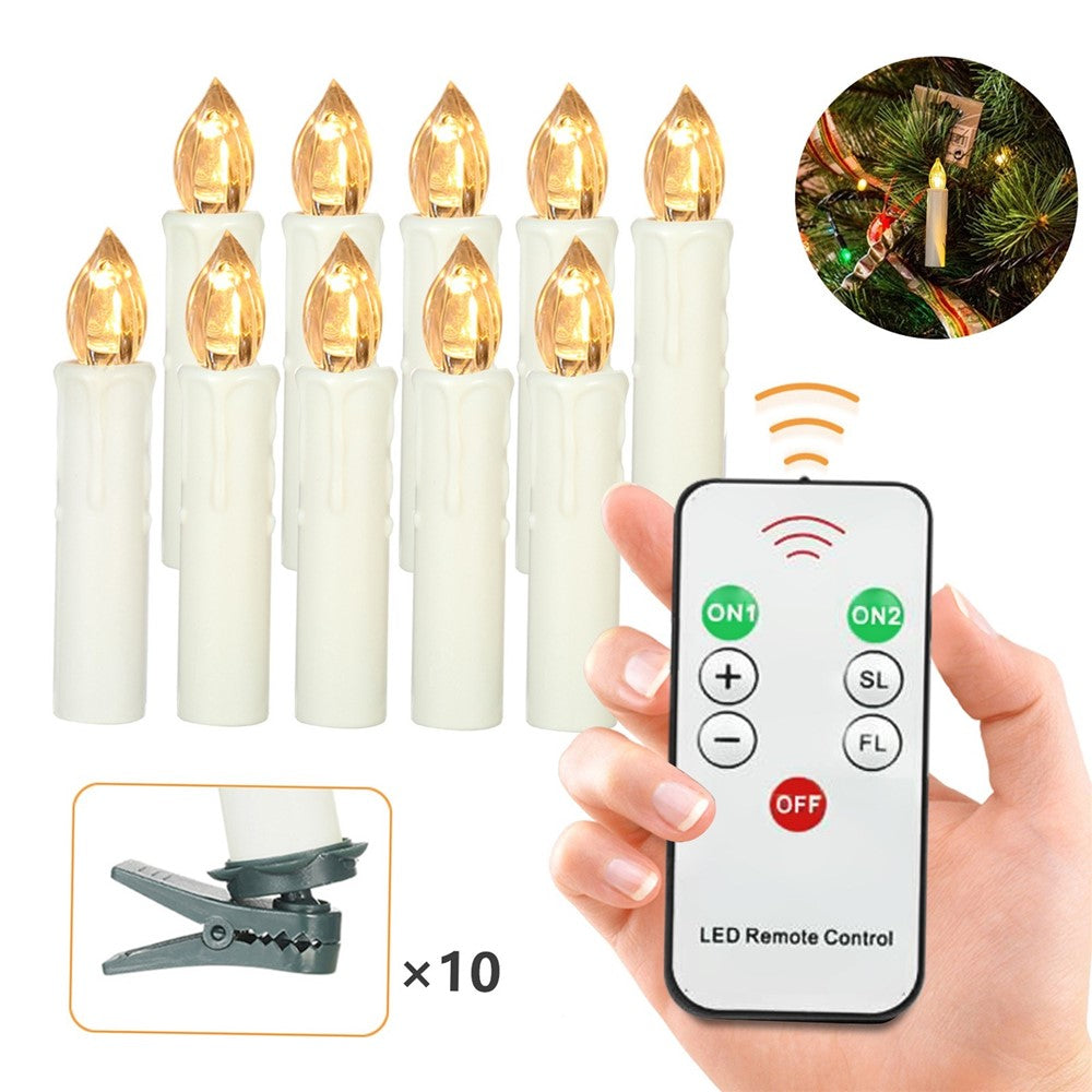 Realistic Warm White LED Flameless Candles with Remote Control for Party Decoration