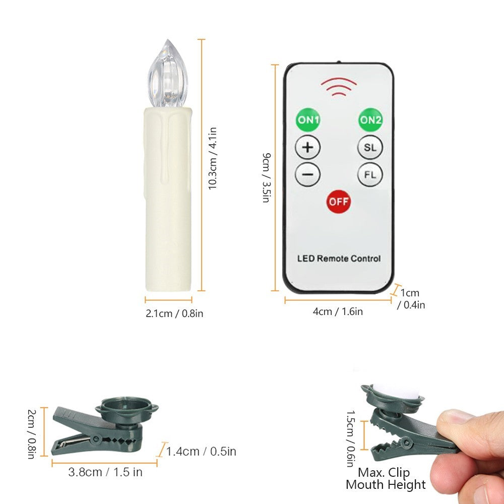 Realistic Warm White LED Flameless Candles with Remote Control for Party Decoration