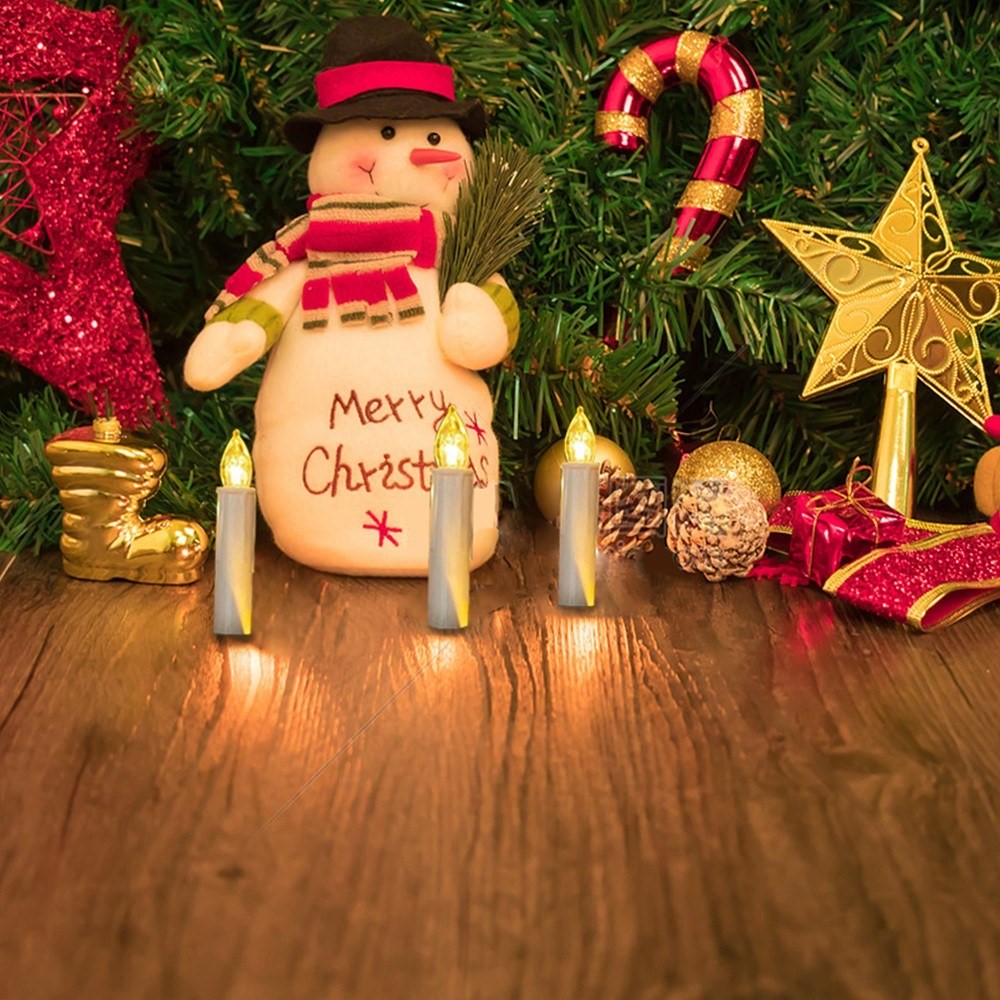 Realistic Warm White LED Flameless Candles with Remote Control for Party Decoration