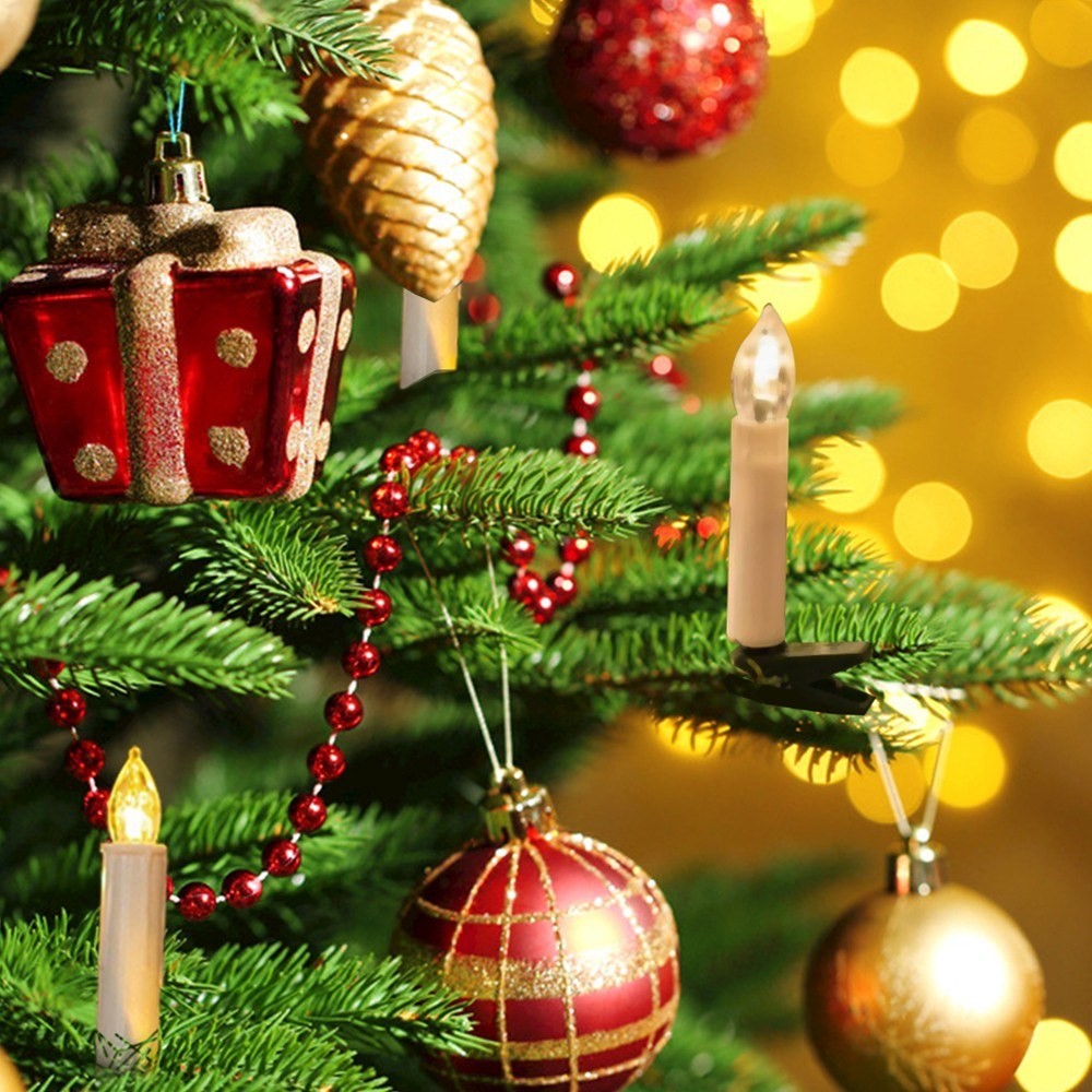 Realistic Warm White LED Flameless Candles with Remote Control for Party Decoration