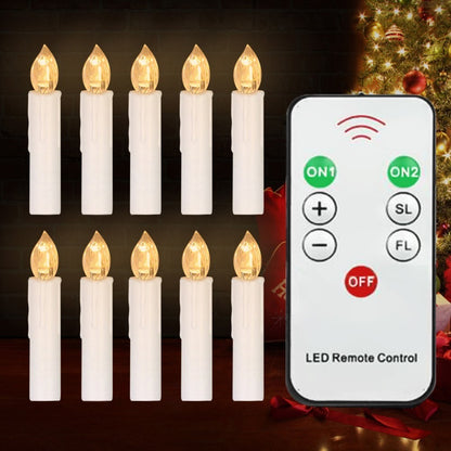 Realistic Warm White LED Flameless Candles with Remote Control for Party Decoration