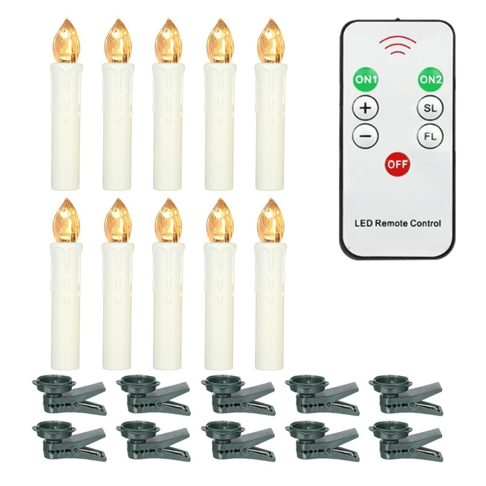 Realistic Warm White LED Flameless Candles with Remote Control for Party Decoration