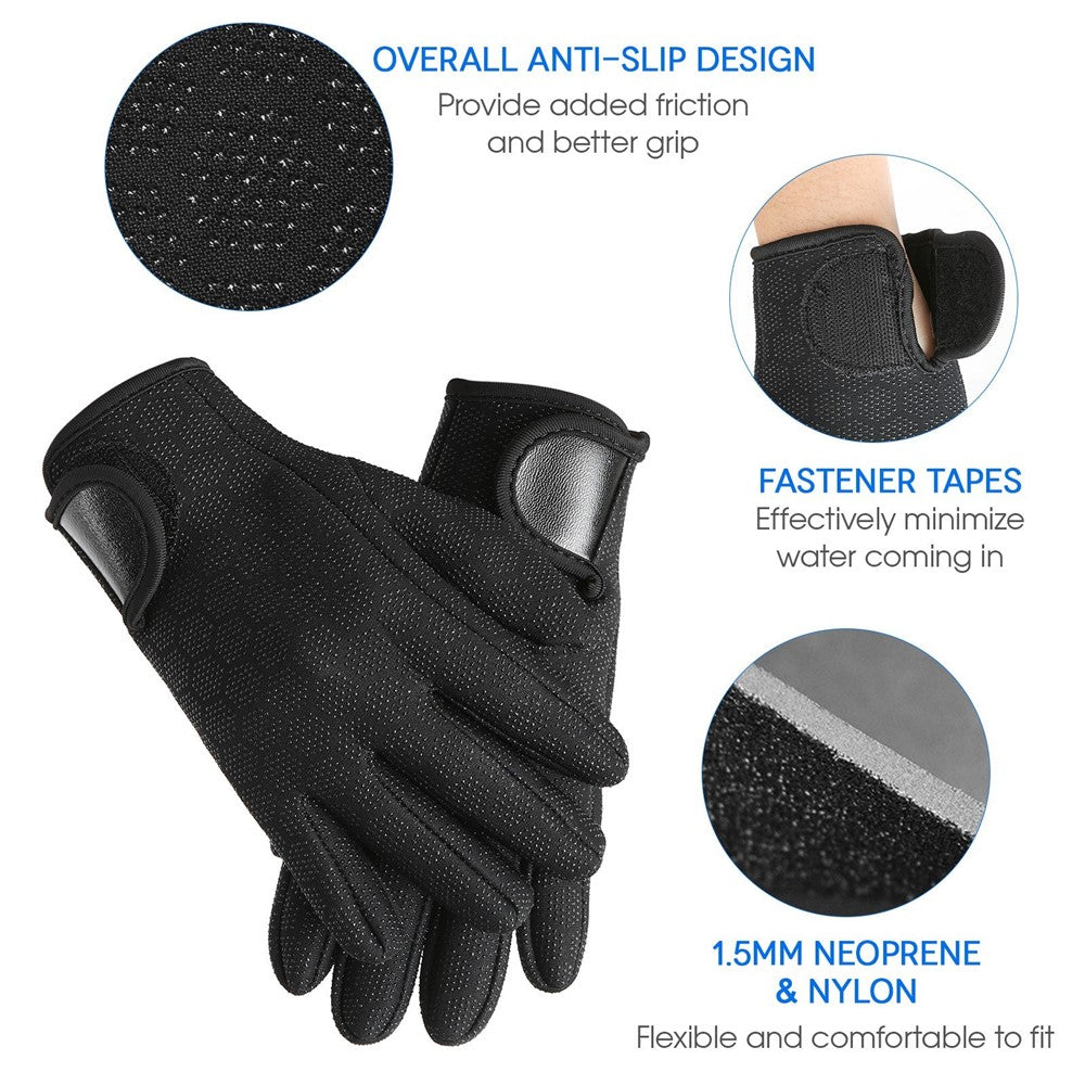 1.5mm Neoprene Diving Gloves Women Men Anti-slip Snorkeling Gloves for Swimming Surfing Sailing Kayaking
