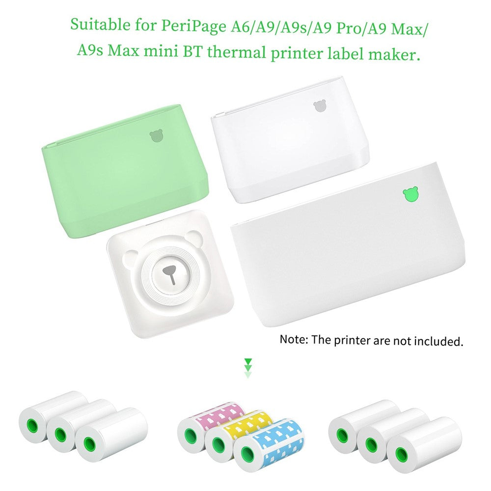 PERIPAGE 3Pcs/Set 15mm Waterproof Oil-proof Label Thermal Paper Self-Adhesive Sticker Printable Paper Roll Label Paper Clear Printing for PeriPage A6/A9/A9s/A9 Pro/A9 Max/A9s Max