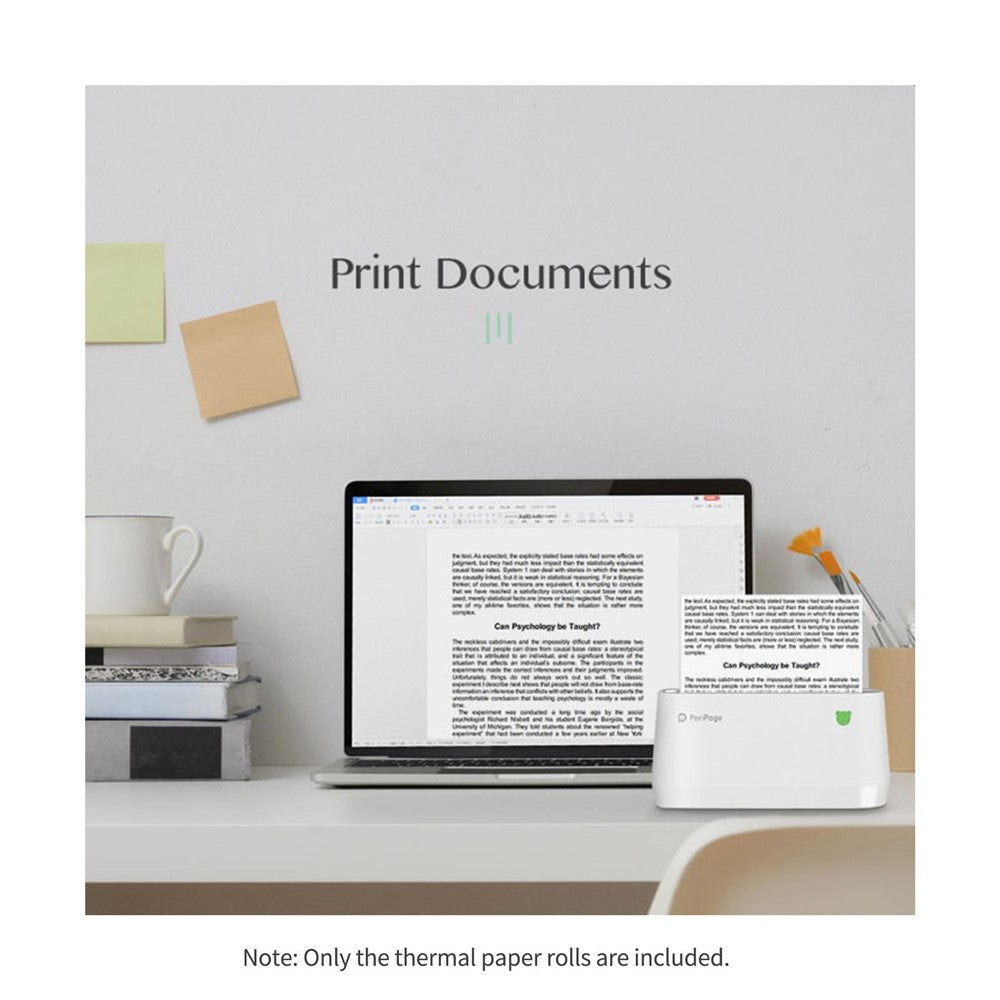 PERIPAGE 3 Rolls Thermal Printing Paper 107X30mm BPA-Free Oil-Proof Printable Paper for PeriPage A9 Max / A9s Max Wireless BT Thermal Mobile Printer