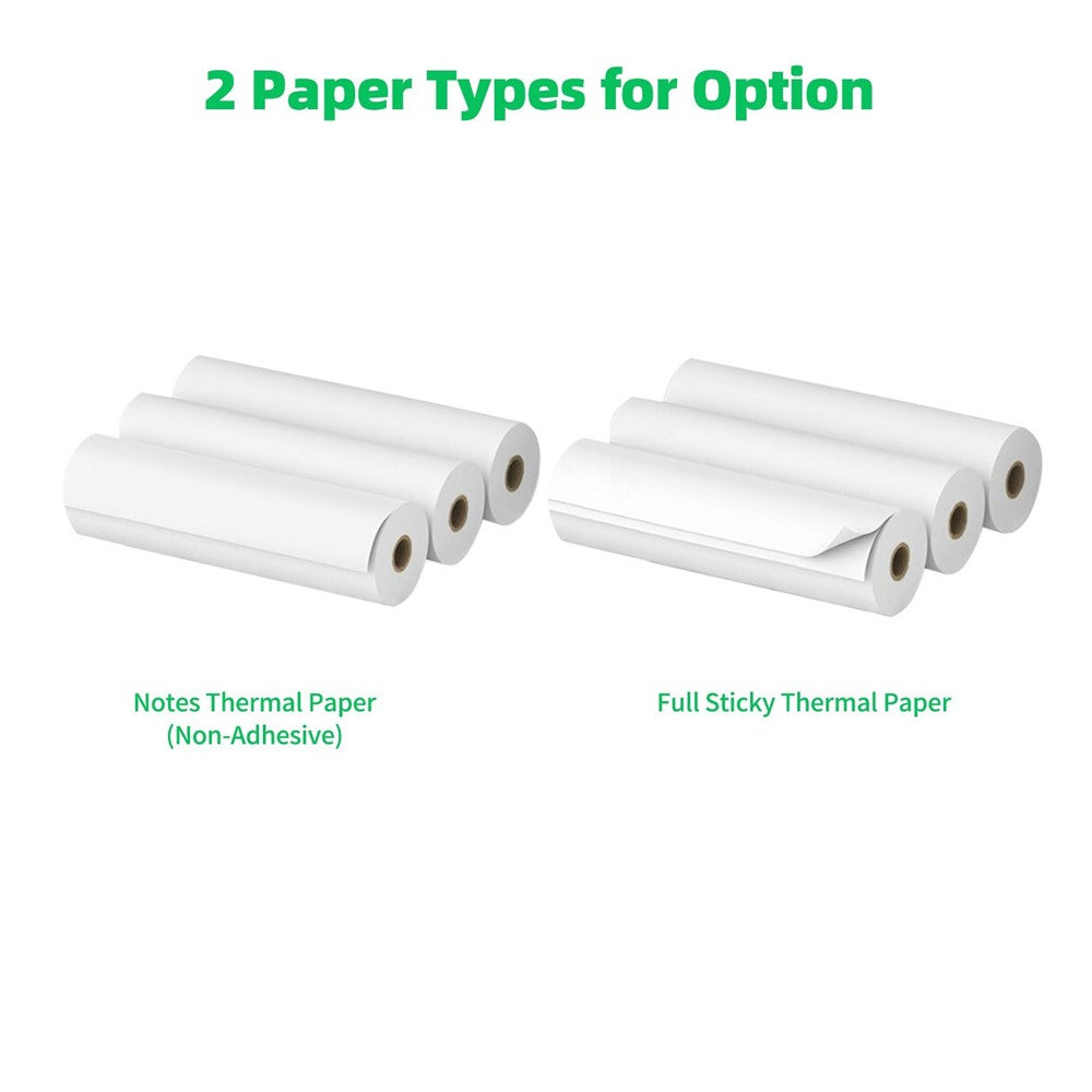 PERIPAGE 3 Rolls Thermal Printing Paper 107X30mm BPA-Free Oil-Proof Printable Paper for PeriPage A9 Max / A9s Max Wireless BT Thermal Mobile Printer