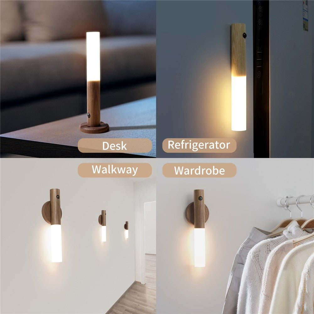 Motion Sensor Night Light Wall-mounted Smart LED Light Self-Stick and Magnetic Closet Lights Stair Lights for Hallway Bathroom Bedroom Kitchen