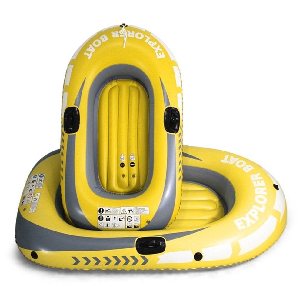 Inflatable Boat Fishing Boat with Double Valve for One Adult and One Child Summer Fun Boat Canoe Kayak