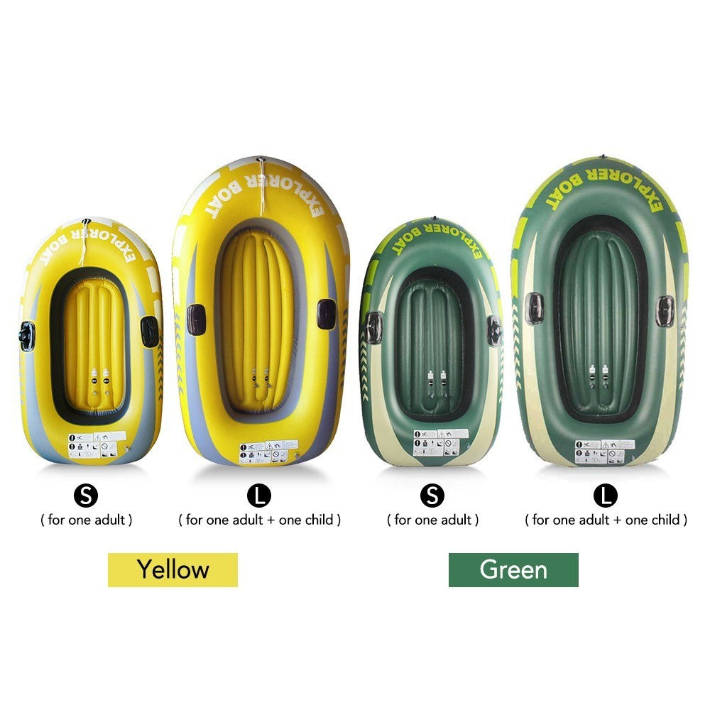 Inflatable Boat Fishing Boat with Double Valve for One Adult and One Child Summer Fun Boat Canoe Kayak