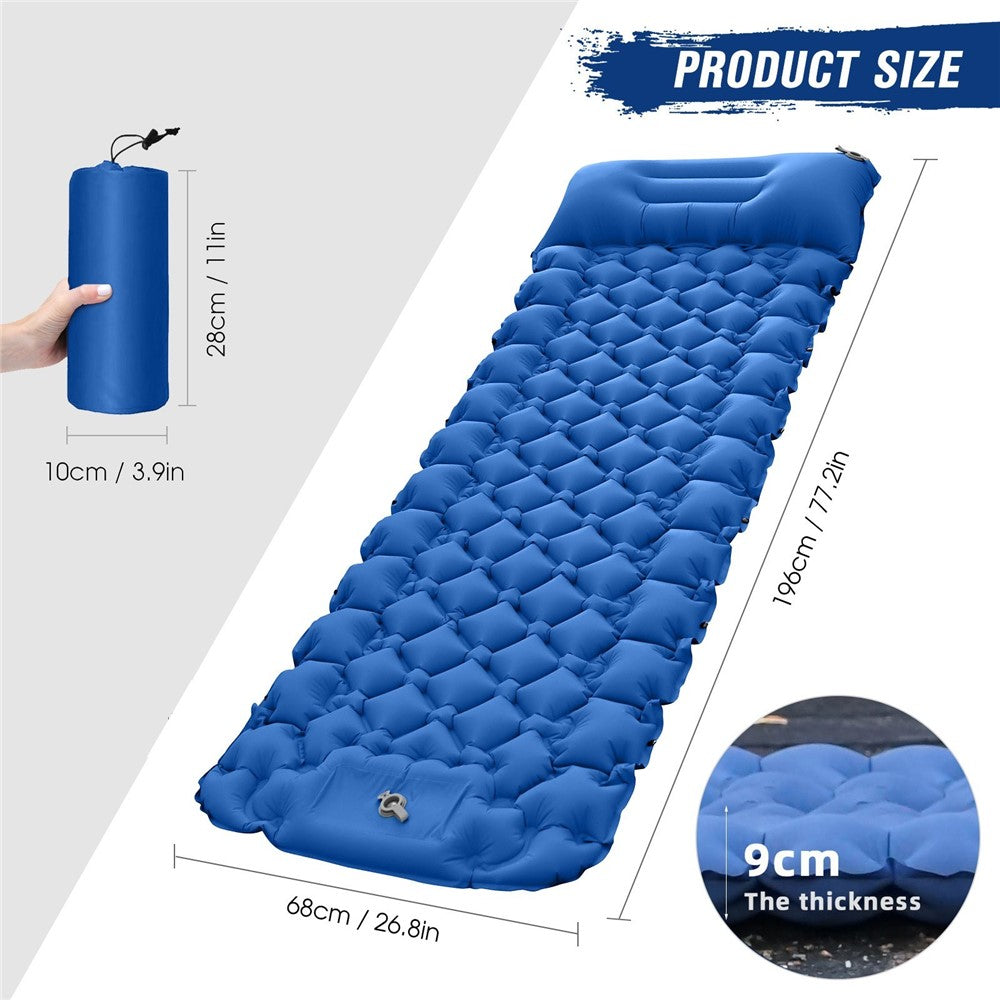 Camping Mat Ultralight Inflatable Sleeping Mattress Hiking Trekking Portable Travel Waterproof Sleeping Folding Bed with Air Pillow