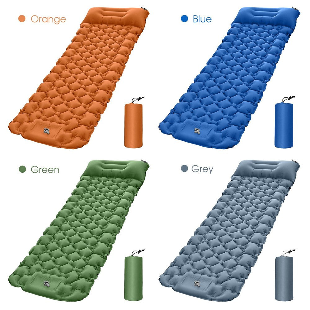 Camping Mat Ultralight Inflatable Sleeping Mattress Hiking Trekking Portable Travel Waterproof Sleeping Folding Bed with Air Pillow