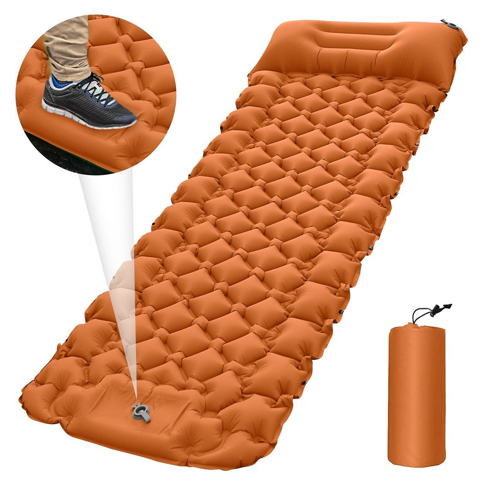 Camping Mat Ultralight Inflatable Sleeping Mattress Hiking Trekking Portable Travel Waterproof Sleeping Folding Bed with Air Pillow