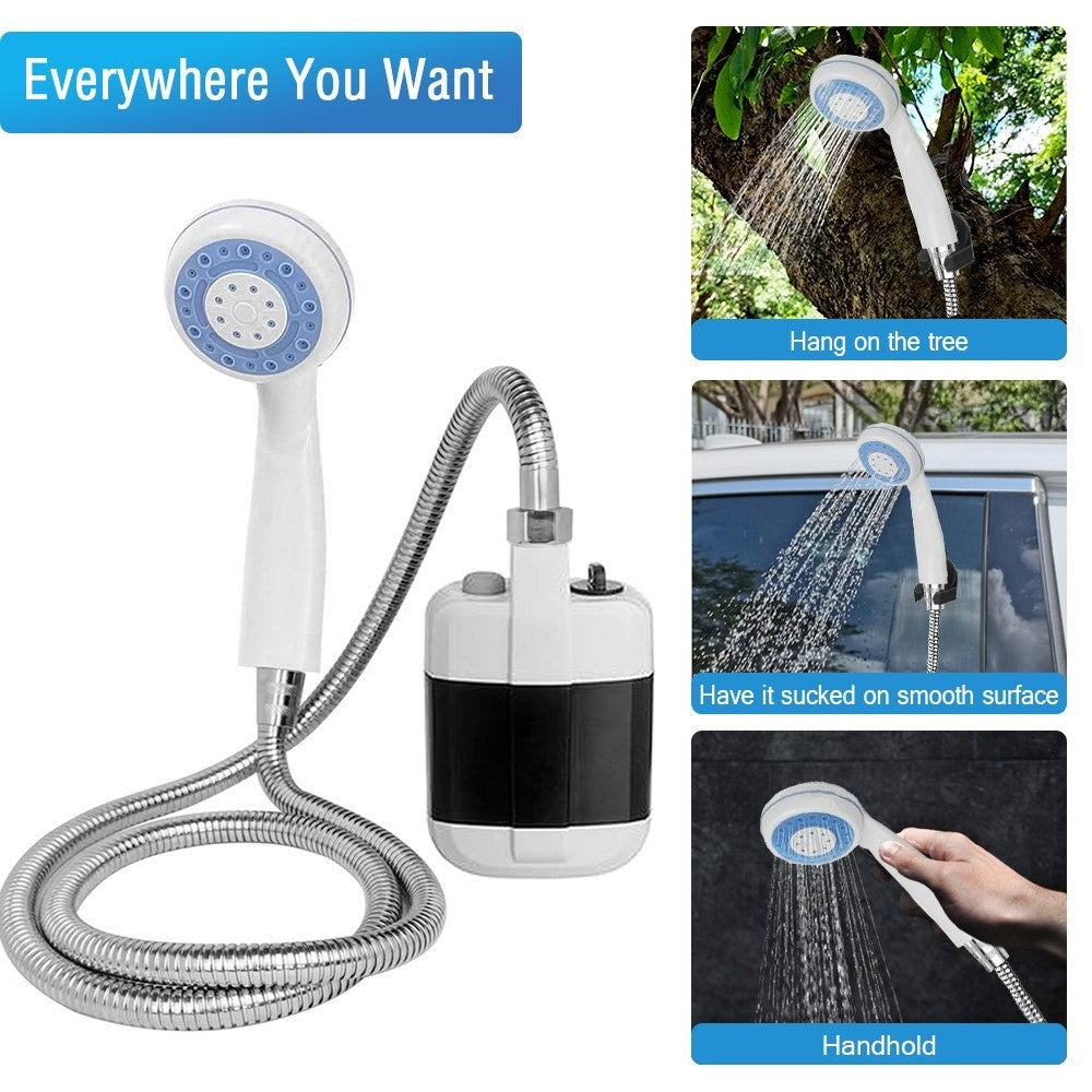 Portable Camping Pet Cleaning Beach Washing Shower 4.9ft Hose Outdoor Shower Device with Rechargeable Pump