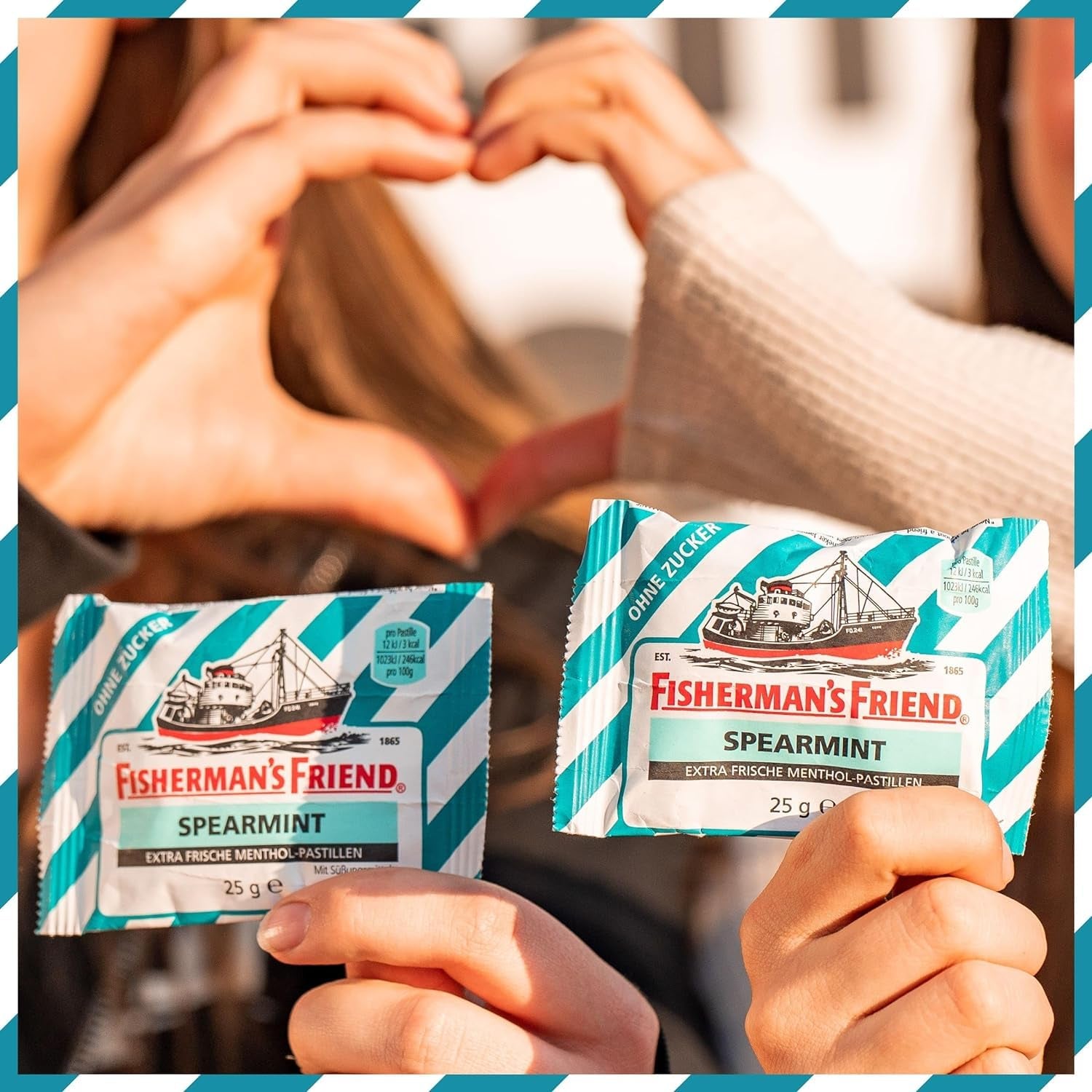 Fisherman'S Friend Spearmint, 24Er Vorratsbox, Grüne Minze Und Menthol Geschmack, Zuckerfrei & Vegan, Bonbons Für Frischen Atem, 24 X 25G