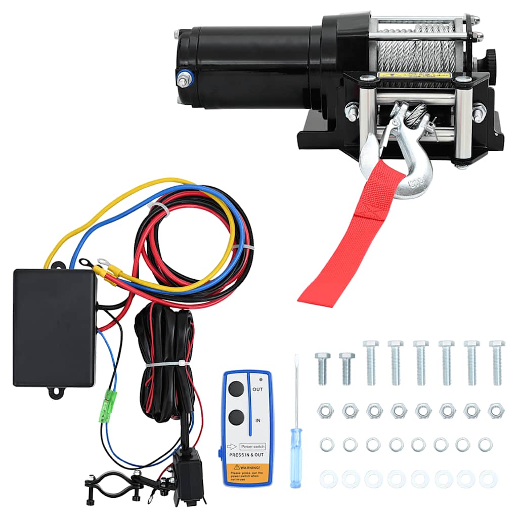 12V elektrische Seilwinde mit Kabel-Fernbedienung – Kraftvolle Winde für Auto & Anhänger