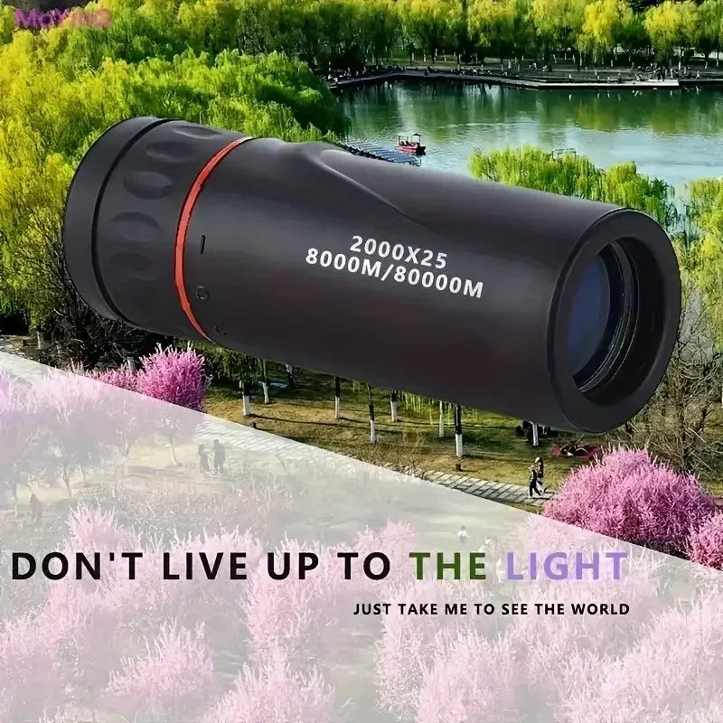 HD Monokular-Teleskop 2000×25 – Kompaktes Outdoor-Fernrohr mit Smartphone-Halter