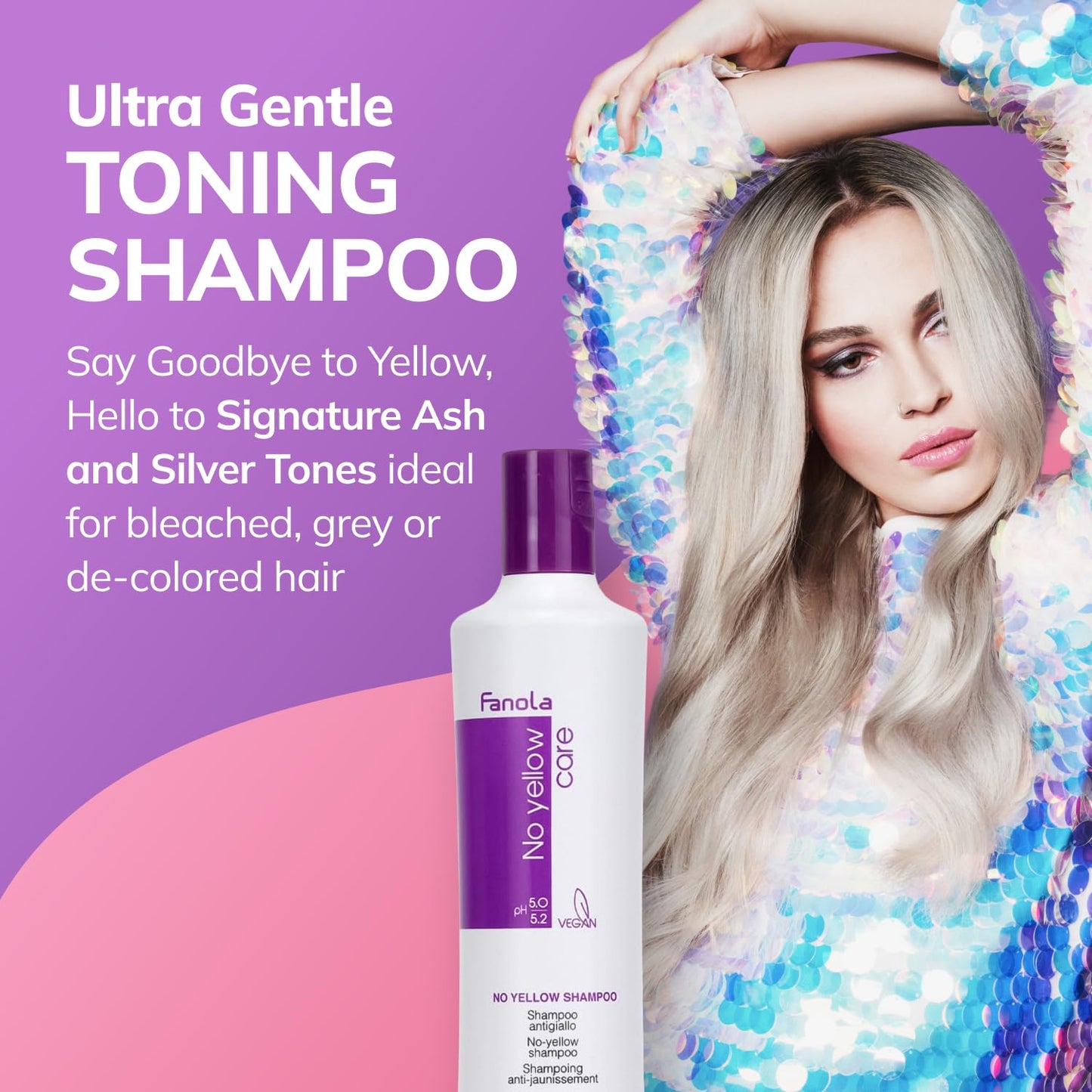 Fanola No Yellow Silber-Glanz-Shampoo Anti-Gelbstich, 1L (1Er Pack)