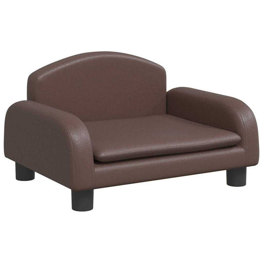 Hundebett Braun 50X40X30 Cm Kunstleder