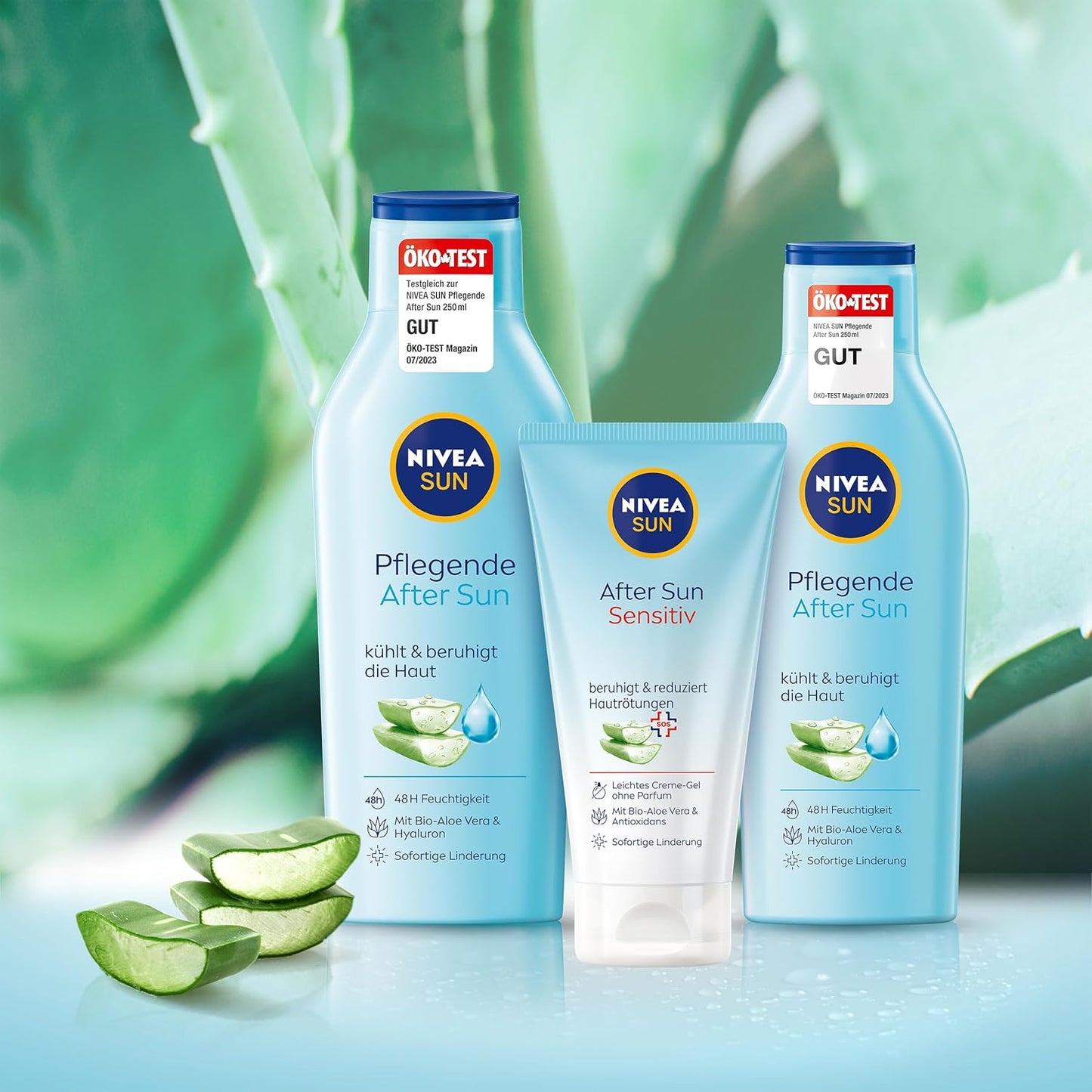 NIVEA SUN after Sun Sensitiv SOS Creme-Gel (175 Ml), Kühlendes after Sun Gel Mit Hautberuhigender Wirkung, Hautgel Mit Bio-Aloe Vera Und Antioxidans Für Sensible Haut