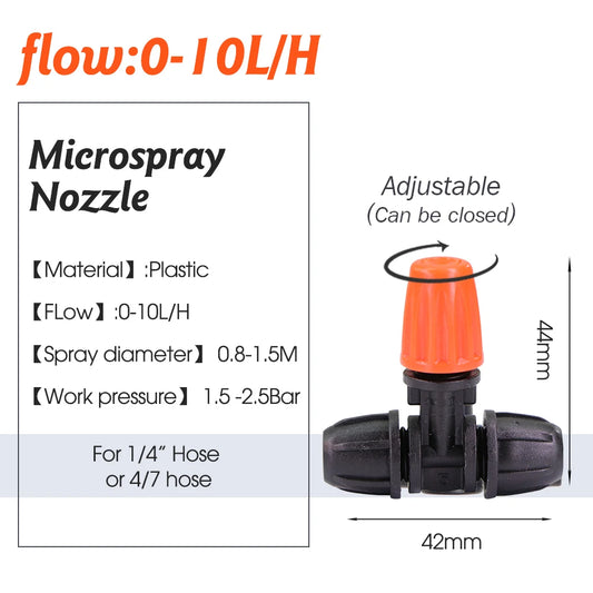 15-teiliges Nebeldüsen-Set für Gartenbewässerung – 1/4” Sprühdüsen mit Verriegelung für 4/7 mm Schlauch