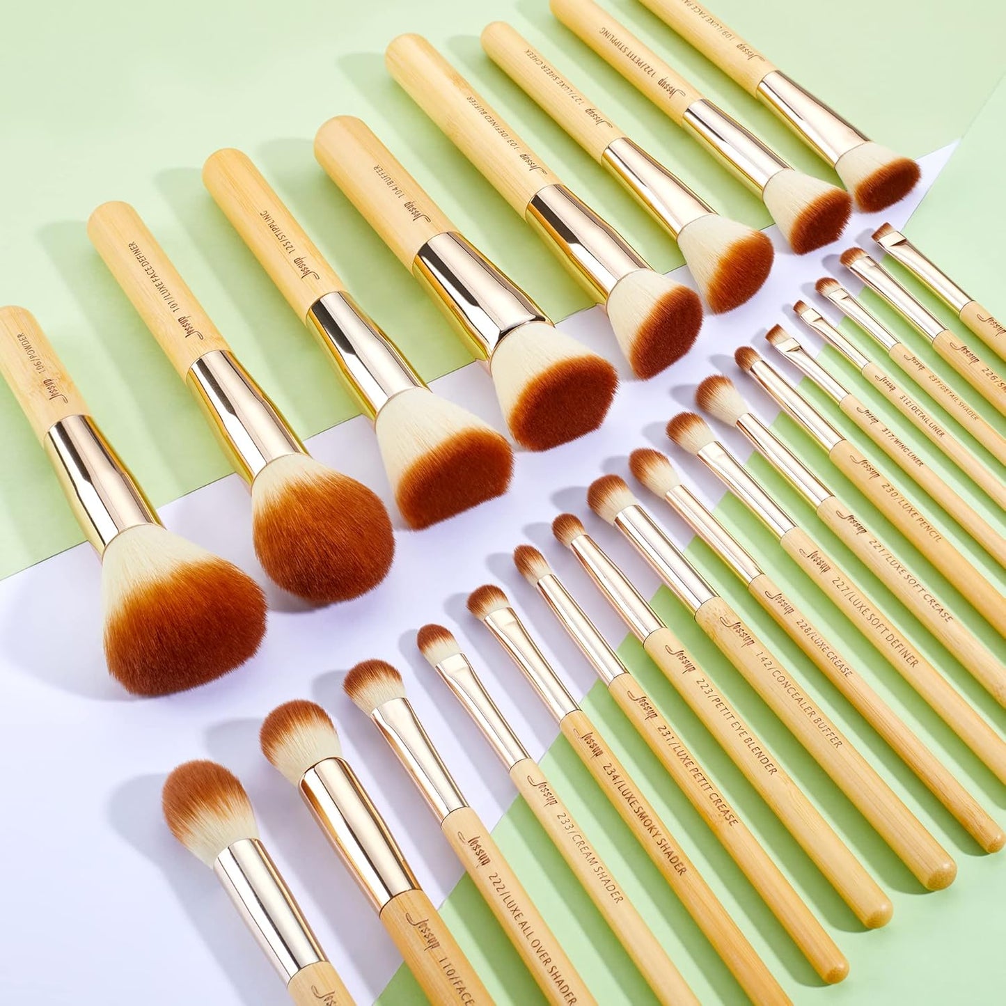 Jessup Make-Up-Pinsel-Set Aus Bambus T135, 25 Stück, Grundierung, Puder,