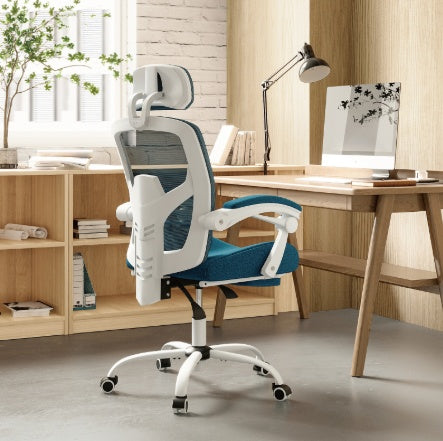 Ergonomischer Bürostuhl mit Fußstütze – Lendenkissen & gepolsterte Armlehnen