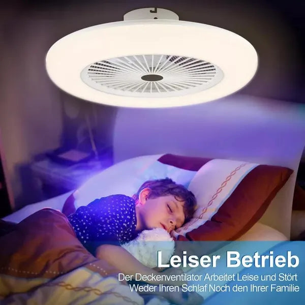 LED Deckenventilator mit Licht & Fernbedienung – 30W E27 Deckenlampe mit Ventilator