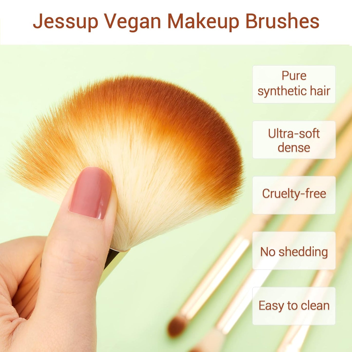 Jessup Make-Up-Pinsel-Set Aus Bambus T135, 25 Stück, Grundierung, Puder,