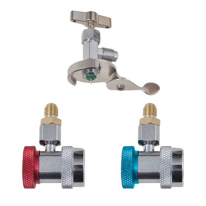 Vakuumpumpe Einstufig mit 2-Wege-Verteiler-Manometer Set