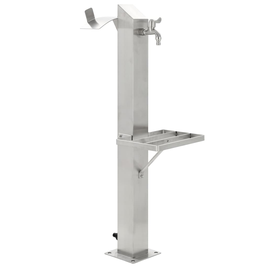 vidaXL Wassersäule Edelstahl 95 cm Wasserhahn
