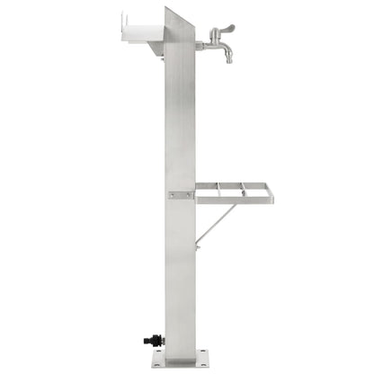 vidaXL Wassersäule Edelstahl 95 cm Wasserhahn