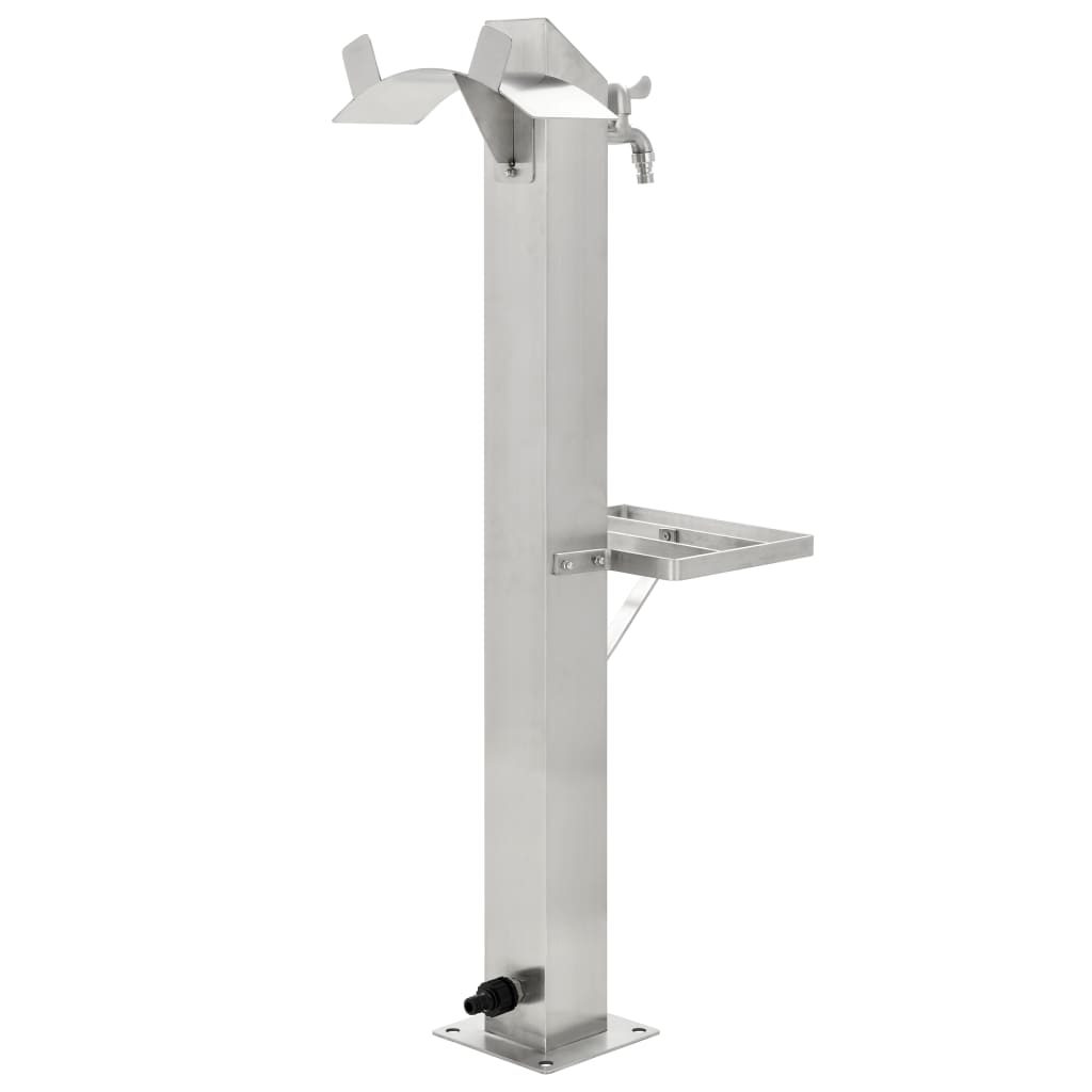 vidaXL Wassersäule Edelstahl 95 cm Wasserhahn