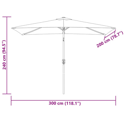 vidaXL Sonnenschirm 200 x 300 cm Sandweiß Rechteckig
