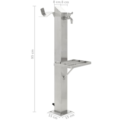 vidaXL Wassersäule Edelstahl 95 cm Wasserhahn